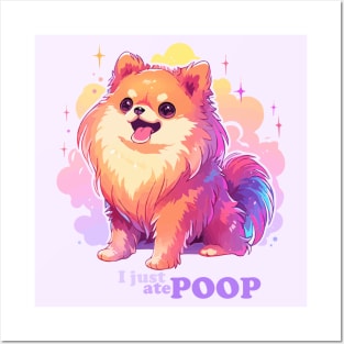 I just ate poop pomeranian dog Posters and Art